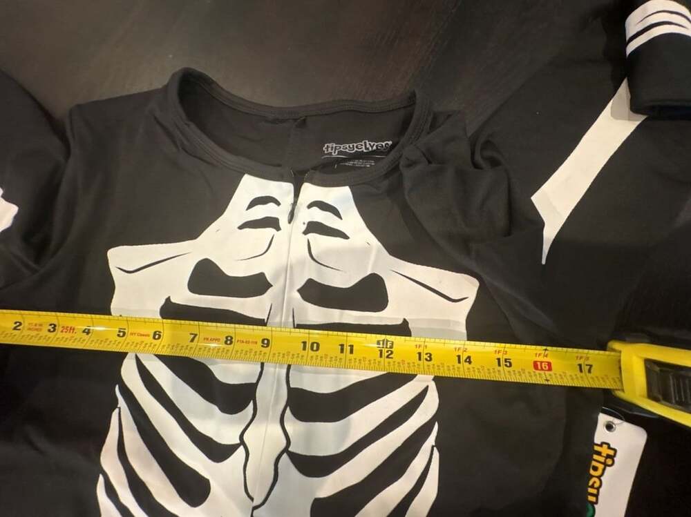 Black white Tipsy Elves Skeleton Bodysuit Black Size XL new with tags - Picture 7 of 8
